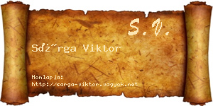 Sárga Viktor névjegykártya